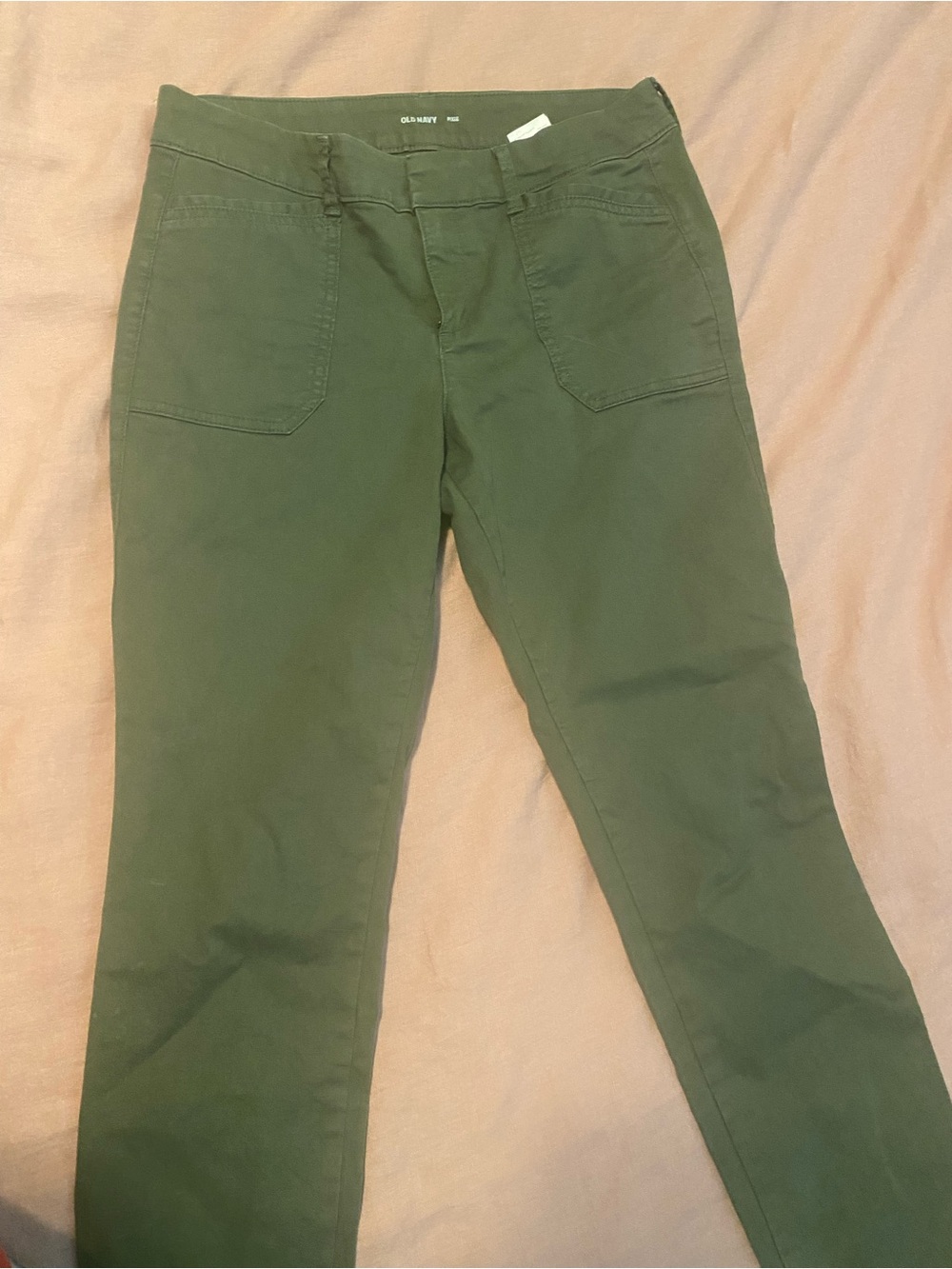 Old Navy Pixie Dark Olive Straight-Leg Pants